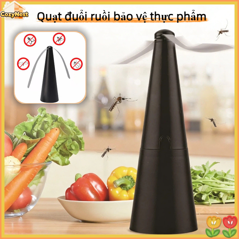 Quạt đuổi ruồi bảo vệ thực phẩm, nhỏ gọn, bền, trong nhà ngoài trời, gia đình, nhà hàng