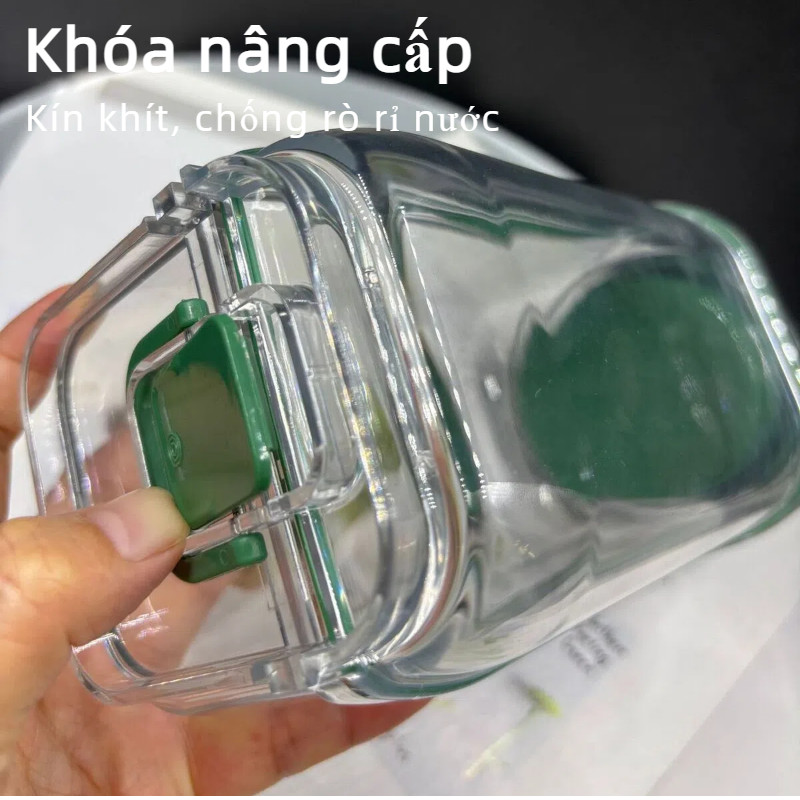 Bình Đựng Salad Chống Rò Rỉ - Nhựa PP Trong Suốt An Toàn, Dùng Cho Văn Phòng, Dã Ngoại Và Gia Đình