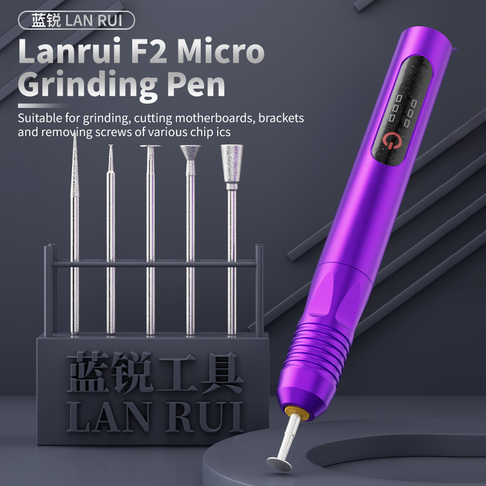 Lanrui F2 Micro Mài Bút 3 Tốc Độ Có Thể Điều Chỉnh Type-C Sạc Cho Bảng Mạch Loại Bỏ Vít Sửa Chữa Và Chip Mài Dụng Cụ