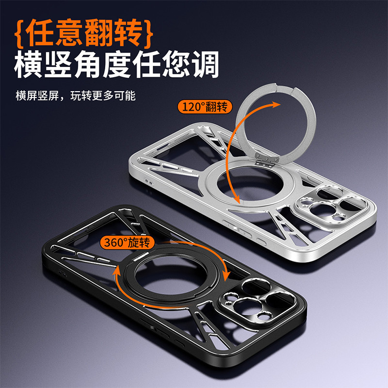 Ốp điện thoại tản nhiệt hợp kim nhôm cho Redmi Turbo 4 Pro Vỏ bảo vệ khung xoay từ tính K80 K70 K60 Pro / Ultra K70E Vỏ chống rơi rỗng cao cấp