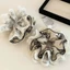SHUPUN Băng đô ruột lớn, Satin có băng đô ren cạnh rộng, Phụ kiện tóc hoa in mực thời trang dành cho nữ