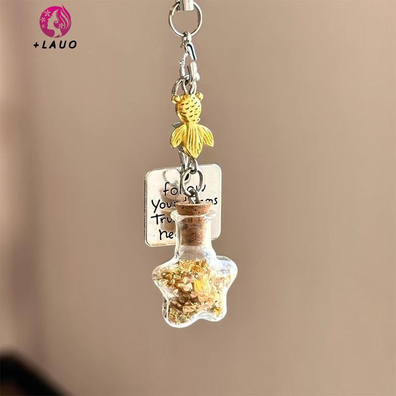 Springevenstar Trong Suốt Móc Khóa Chuông Gió Dễ Thương Mặt Dây Chuyền Móc Khóa Điện Thoại Di Động Dây Kawaii Túi Phụ Kiện Trang Trí Trang Trí Nhà Cửa Springevenstar
