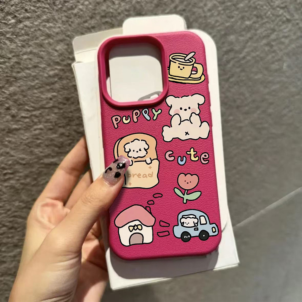 Chó con dễ thương mềm mại hàng ngày cho 16 trường hợp điện thoại iPhone 17Air Vải 14 13 11Pro