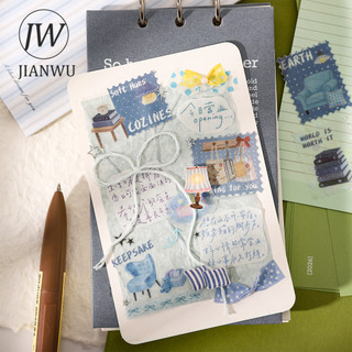 JIANWUHer Cuối Tuần Email Series Vintage Cà Phê Du Lịch Hoa Tem Phong Cảnh Chất Liệu Cắt Dán Sáng Tạo Tạp Chí Văn Phòng Phẩm