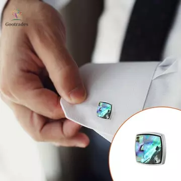 Gootrades GOOTRADES Nam Khuy măng sét, Vỏ Gradient Màu Áo sơ mi Pháp Khuy măng sét, Nút còng trang sức thời trang Trang sức Áo sơ mi Cuff Link Khuy măng sét hình học Ngày của Cha
