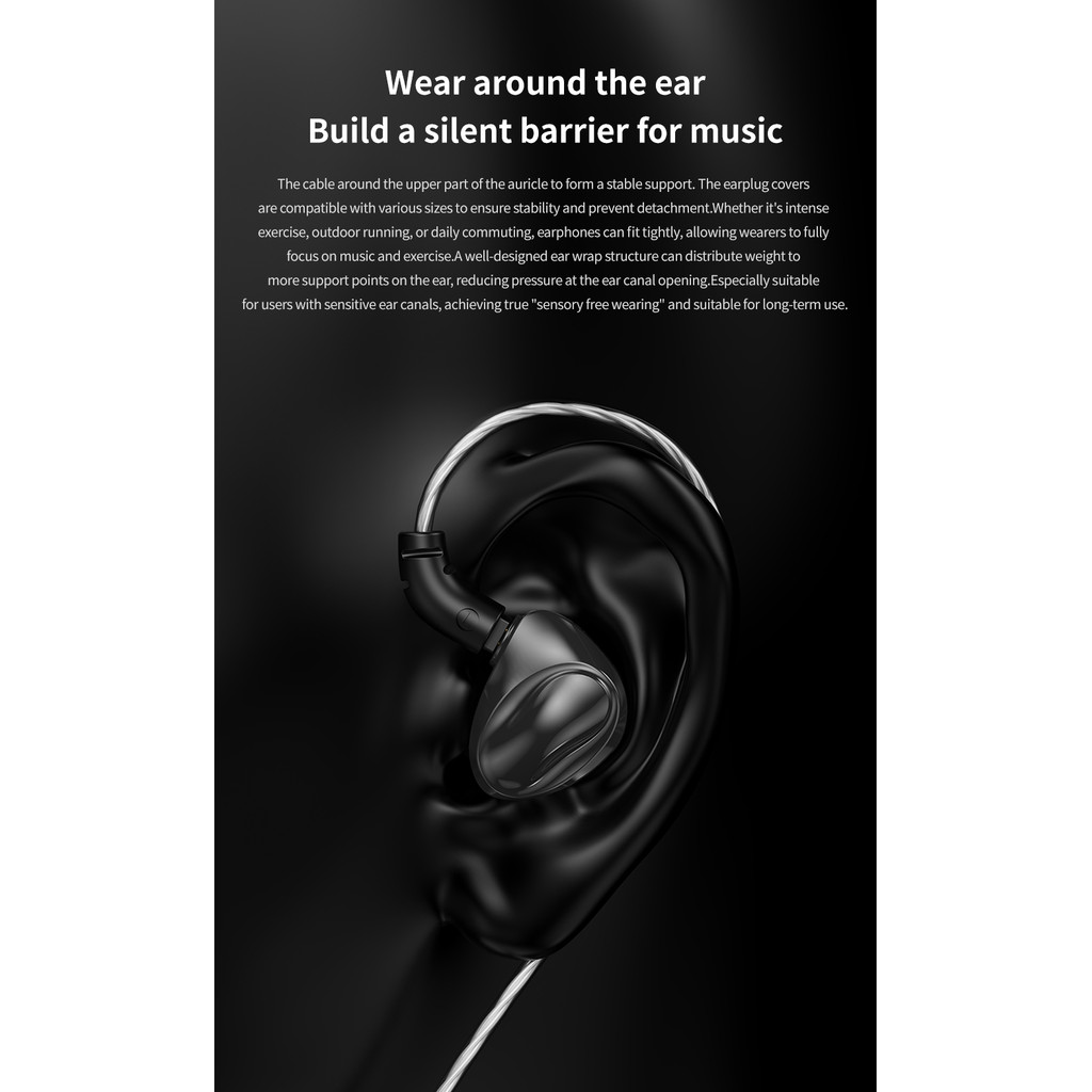 TRN Dolphin 10mm Mạch từ kép Trình điều khiển động Hifi Tai nghe nhét tai IEM Thiết kế khoang kim loại lỏng Tai nghe có dây
