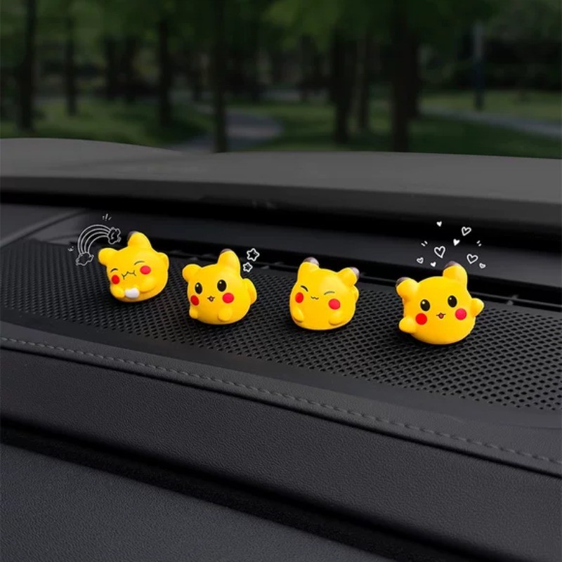 4 Cái / bộ Pokemon Pikachu Đồ Trang Trí Ô Tô Bảng Điều Khiển Trung Tâm Ô Tô Đồ Trang Trí Bàn Văn Phòng Đồ Trang Trí Trang Trí Nội Thất Ô Tô Nhỏ