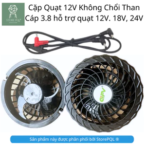3 Cánh Quạt áo điều hòa 12V + Cáp nối không chổi than làm mát cho mùa hè