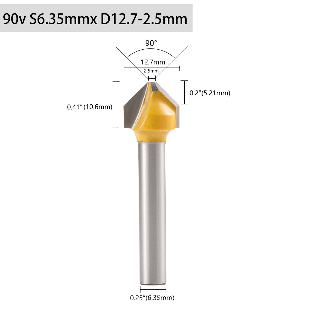 6 / 6.35 / 8 Tay Cầm Chế Biến Gỗ Hình Chữ V Boxer Dao Chàm 90°108°135°Máy vát gỗ cứng bằng gỗ nguyên khối UGIC