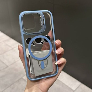 Giá Đỡ Hợp Kim Nhôm Vỏ Điện Thoại + Phim Ống Kính Vỏ Từ Tính Sang Trọng Cho iPhone 17 16 15 14 13 12 11 Pro Max Plus