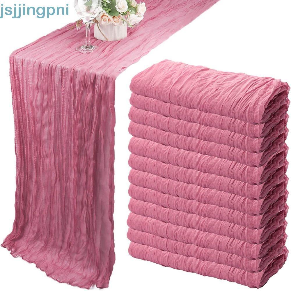 Khăn trải bàn Gạc JSJING, 90x180 / 300cm Boho Table Runners, Dài cổ điển bán trong suốt nhiều màu khăn phô mai đặt bàn tiệc cưới đi biển