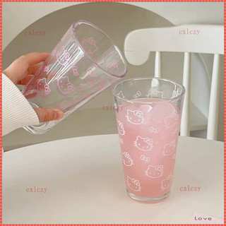 450ML Thủy Tinh Dễ Thương Cốc Nước Hoạt Hình Hellokitty Thủy Tinh In Hình Dễ Thương Cốc Cà Phê Hộ Gia Đình Trà Trái Cây Chanh Cô Gái Quà Tặng