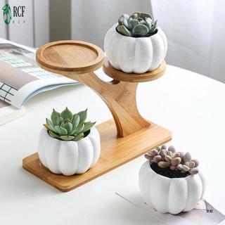 Cây mọng nước tre Giá đỡ vật liệu tự nhiên Kệ hoa nhỏ nhiều lớp cho máy tính để bàn văn phòng tại nhà