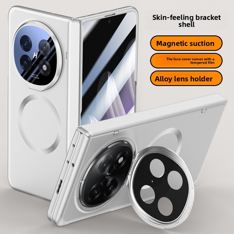 Dành Cho OPPO Find N5 Find N 5 Với Kính Cường Lực Riêng Tư Flim Full Vỏ Điện Thoại Lò Xo Bản Lề Giá Đỡ Camera Bảo Vệ