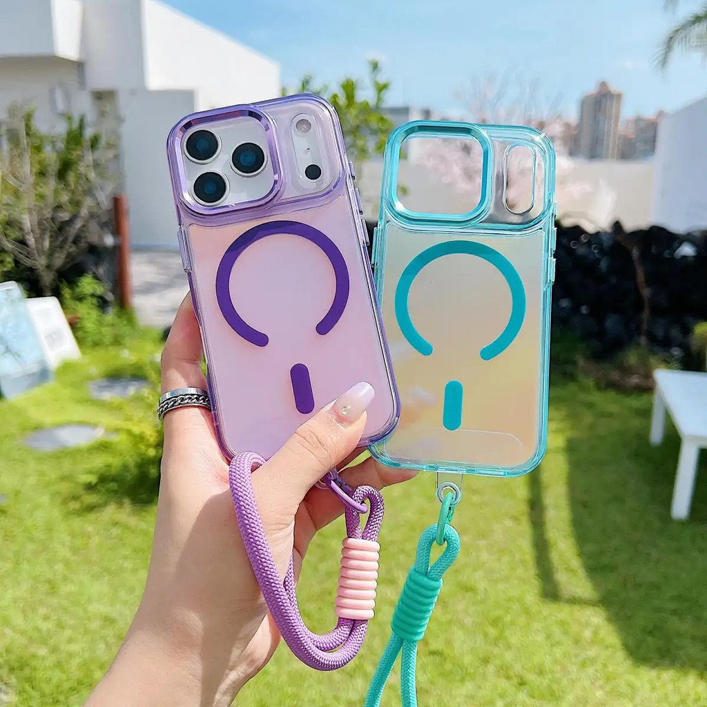 Ốp Lưng Đổi Màu Cho iPhone 16 Pro Max / 14 / 13 11 Pro Max Chống Bụi Chống Sốc Thời Trang Có Dây Buộc