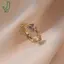 Nhẫn đeo tay thiết kế hoa bốn lá tinh tế thời trang cổ điển được cá nhân hóa rỗng Vòng mở đầu có thể điều chỉnh