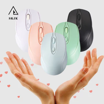 Chuột không dây SKJK Macaron, Chuột không dây công thái học 2.4Ghz + BT5.0 1600DPI, Chuột chơi game có thể sạc lại Chuột không dây Morandi tiện lợi PC / Laptop