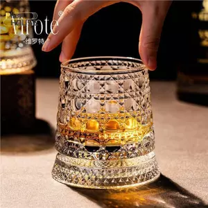 PlumHOUSE 2026 Mới Whisky Kính Xoay Whisky Có Đế Thủy Tinh Xoay 360 Độ Pha Lê Rum Kính Cho Tiệc Cotail Uống VN