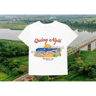Áo thun Quảng Ngãi Du lịch Việt Nam chất thun cotton thoáng mát, from oversize và babytee
