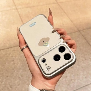Áp dụng cho IPhone 17 16 15 14 13 12 11 Pro Max XR XS MAX 7 8 PLUS Mới mũ Puppy bạc trường hợp điện thoại