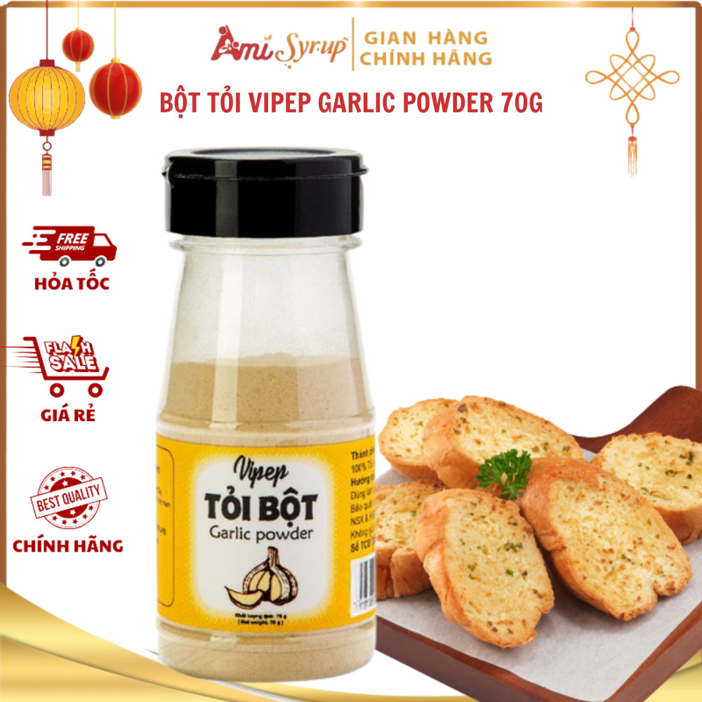 Bột Tỏi Vipep Garlic Powder 70g Gia Vị Tiện Lợi, Tăng Vị Đậm Đà Cho Mọi Món Ăn