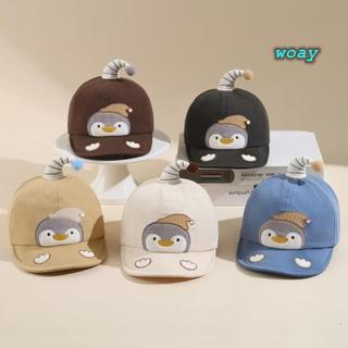 Mũ Bóng Chày WOAY, Mũ Cotton Hoạt Hình Chim Cánh Cụt Tấm Che Nắng, Chất Liệu Mỏng Thoáng Khí Có Thể Điều Chỉnh Thời Trang Mũ Đạt Đỉnh Cho Mùa Xuân Hè