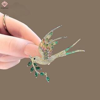 [PCW-T] Trâm Cài Chim Magpie Kim Cương Giả và Pha Lê - Phụ Kiện Quần Áo Elegant, Quà Tặng Perfect