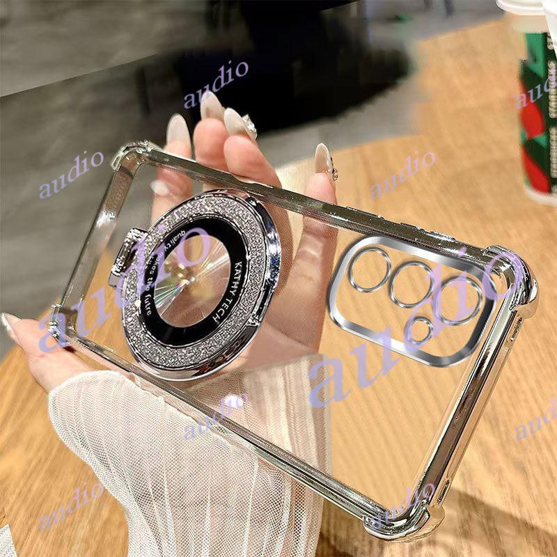 Ốp điện thoại trong suốt mạ bốn góc Samsung A57 5G có giá đỡ cho Samsung Galaxy A57 A37 A27 A17 GalaxyA57 5G 4G Vỏ silicon mềm chống sốc cho SamsungA57 5G