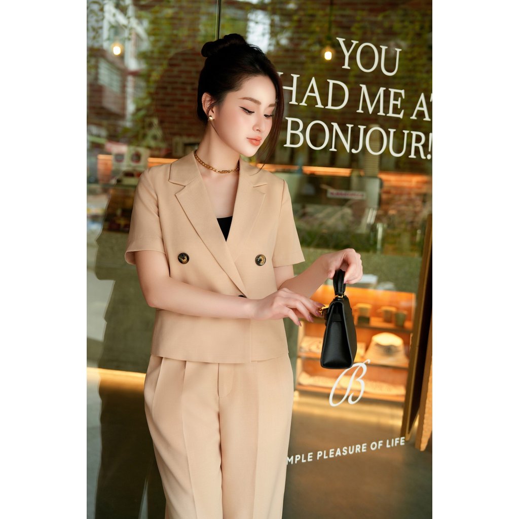 Set đồ công sở nữ ELLA DORA thiết kế phối quần tây suông form đứng thanh lịch 2 màu [AK23 + Q17]
