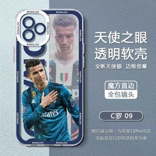 Ốp điện thoại cầu thủ bóng đá Messi Cristiano Ronaldo cho IPhone 14 Pro Max 7 8 6s 15 Plus XR X XS Max 7Plus 8Plus Ốp lưng trong suốt chống va đập Vỏ bảo vệ Camera sang trọng