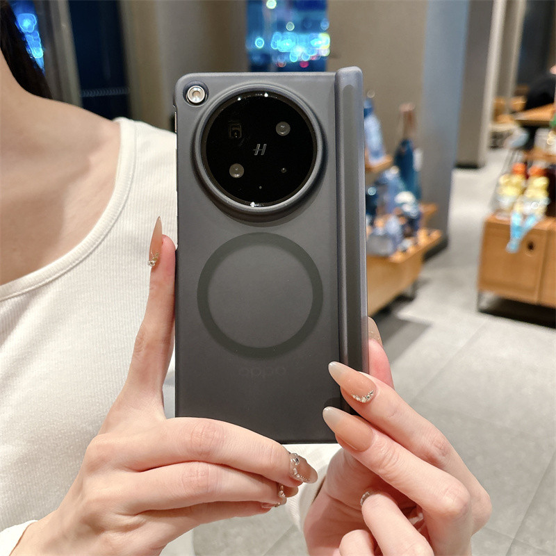 Ốp điện thoại mờ từ tính siêu mỏng cho OPPO Find N6 N5 N 5 Find N3 Bảo vệ bản lề sạc không dây Vỏ trong suốt