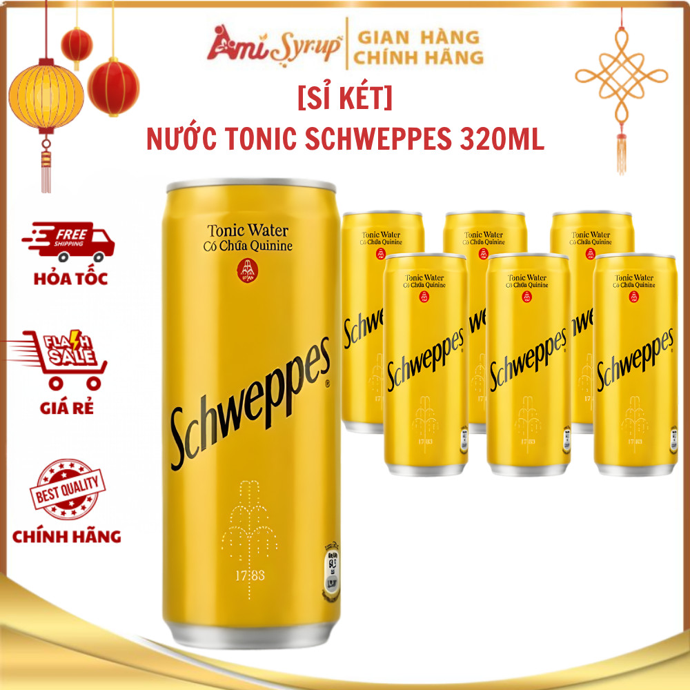 [Sỉ Két] Nước Tonic Schweppes 320ml Sảng Khoái, Thỏa Sức Sáng Tạo Pha Chế Đồ Uống Giải Khát
