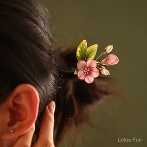 Phong Cách Trung Quốc Kẹp Tóc Cổ Điển Lụa Nhung, Phụ Kiện Trang Phục Hanfu Đẹp Và Đa Năng