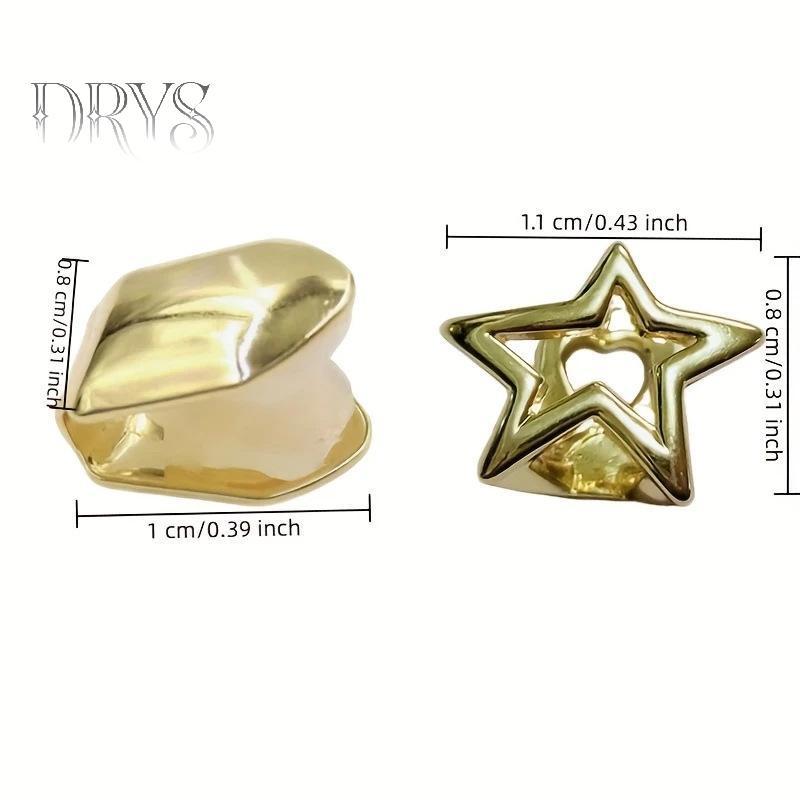 (TFT) Grillz Răng Miệng Phong Cách Y2K Punk Hình Pentagram Mới