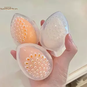 TRTR 1 Hộp Bảo Quản Trứng Mỹ Phẩm Làm Đẹp Bọt Biển Đứng Hộp Bảo Quản Trang Điểm Máy Xay Sinh Tố Puff Giá Đựng Mỹ Phẩm Rỗng Hộp Xả VN