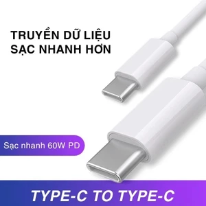 Cáp sạc nhanh 2 đầu Type C to Type C công suất 60W PD dây dài 1m 2m ，cho tất cả điện thoại