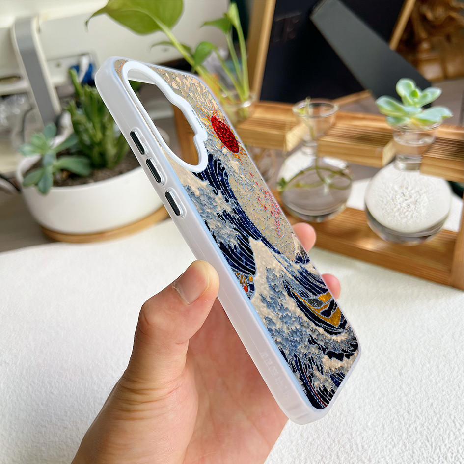 Ốp Điện Thoại Micro Matte The Great Wave off Kanagawa (Ukiyo-e) Cho Redmi Turbo 4 Pro Note 15 Pro / 14 / 13 Mi 17 Pro Max 15T 14T K90 Pro Max Xiaomi 15 14 Vỏ Redmi Siêu Chống Sốc