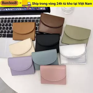 Ví đựng tiền xu BAMBOOB, Ví nữ nhỏ bằng da PU, Hộp đựng thẻ di động màu Dopamine dung tích lớn dành cho nữ