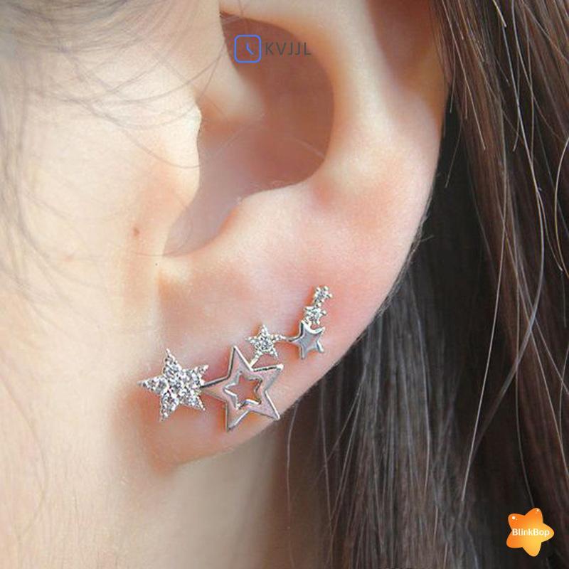 [KvJJL-t] 1 Cặp Bán Chạy Đơn Giản Ngôi Sao Nữ Thả Bông Tai Kim Cương Giả Sáng Bóng Tinh Tế Đa Năng Bông Tai Nữ Trang Sức Thời Trang Mới