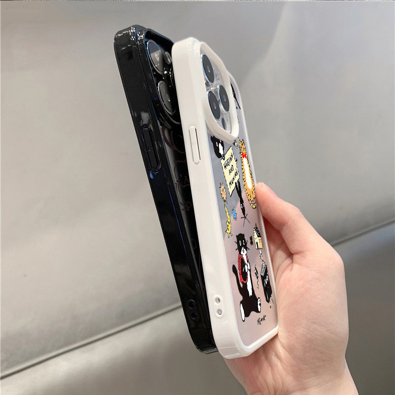 Vỏ Tương Thích Cho Samsung A06 A26 A55 A56 A35 A54 A36 A05S A15 A16 A12 A52 A34 5G A32 Line Cat Minh Họa Acrylic Trong Suốt Chống Sốc