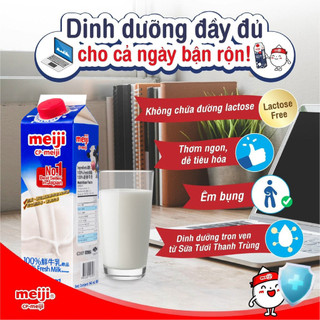 [Hoa Tốc HN] Sữa Tươi Thanh Trùng MEIJI Xanh 3.6% Béo Hộp 946ml, Tươi Ngon Từ Công Nghệ Nhật Cao Cấp
