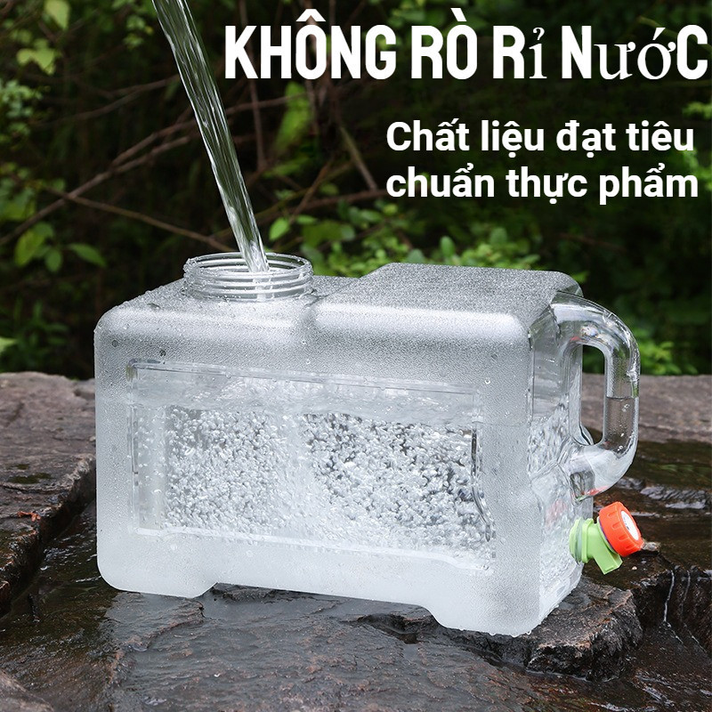 Thùng Nước Đa Năng Có Vòi 5L, Dung Tích Lớn,Chống Rò Rỉ, Cho Cắm Trại, Dã Ngoại, Lái Xe Và Dự Trữ Nước Gia Đình