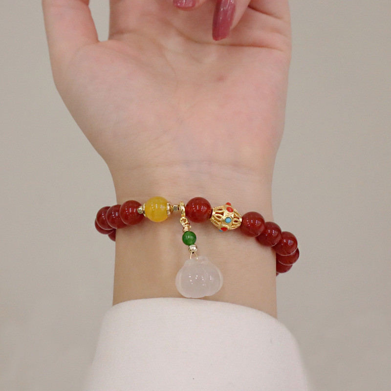 Vòng tay chalcedony mã não đơn giản và độc đáo mới