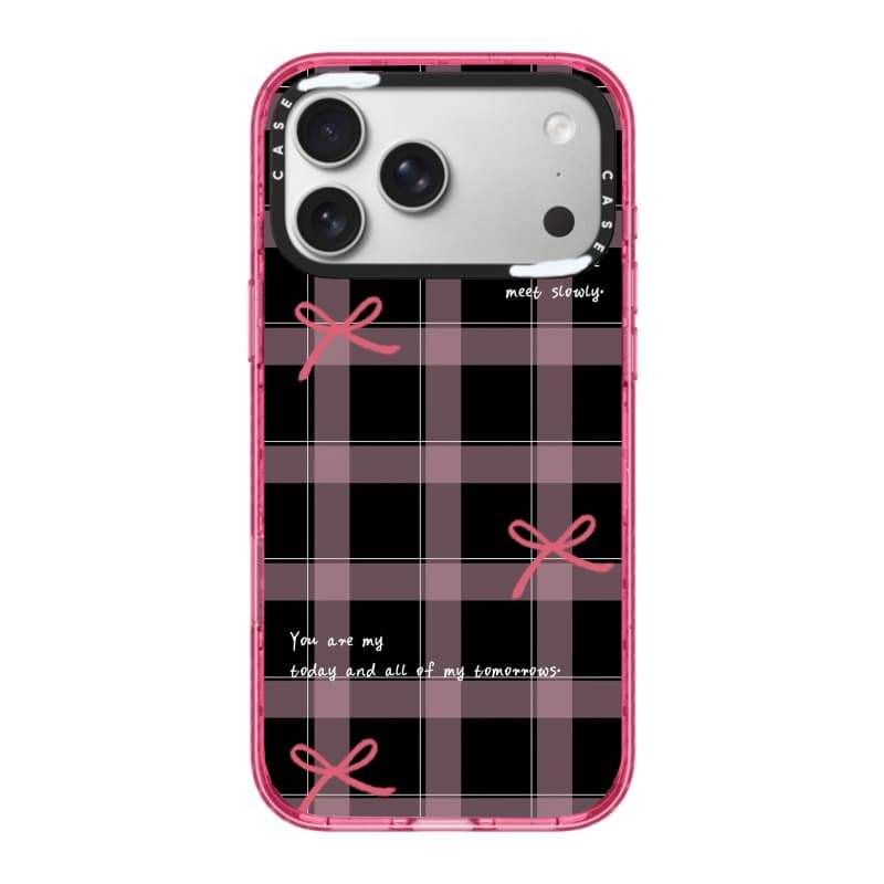 CASECASE X Nơ Lưới Đen Màu Hồng Fizz Trong Suốt Cứng Hút Từ Tính Tác Động Dành Cho Apple IPhone 12 13 14 15 16 17 Pro Max Air Plus Có Hộp