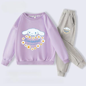 Cinnamoroll Bé Gái Áo Sơ Mi Và Bộ Jogger Mùa Thu Mới Hợp Thời Trang Quần Áo Hai Mảnh