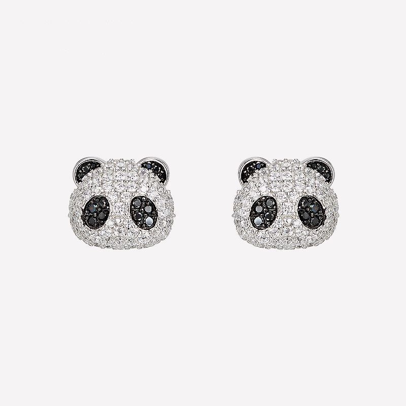 Quốc Gia Hợp Thời Trang Gấu Trúc Tinh Tế Full Zircon Mặt Dây Chuyền Bông Tai Nhỏ Dễ Thương Phù Hợp Với Xương Đòn Dây Xích ins Xương Đòn Hợp Thời Trang