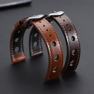 Vintage Rally Da Thật Chính Hãng Dây Đeo Đồng Hồ 20 Mm 22 Mm Phát Hành Nhanh Da Bò Dây Đồng Hồ Cho Nam Nữ Đồng Hồ Vòng Tay Ban Nhạc Porus Đen Nâu Xanh Xám