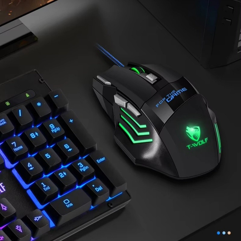 2026 Chuột Chơi Game Có Dây USB MỚI 7 Nút Đèn Nền Chuột Công Thái Học 2400 DPI Đèn Nền Có Thể Điều Chỉnh Chuột Quang Cho PC Game Thủ Máy Tính Để Bàn