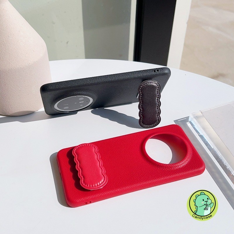 Ốp Điện Thoại Có Chân Đế Cho Xiaomi Poco M7 M4 M3 F7 Ultra F5 F3 F2 Pro 5G 4G Mặt Sau Sang Trọng Da PU Dễ Thương Đơn Giản Giá Đỡ Sóng Vỏ Mềm