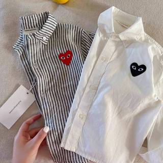 Áo Sơ Mi Trẻ Em Dài Tay Mùa Xuân Thu Phong Cách Mới Sọc Top Cotton Áo Sơ Mi Trắng Cho Bé